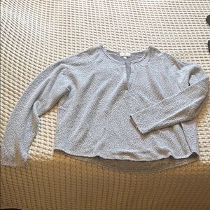 Socialite Light Gray Textured Long-Sleeve Pullover